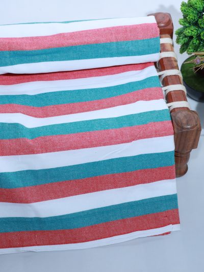 Chennimalai Sona Cotton Hospital Bedsheet ( Red / Green / White ) / (60 X 90 Inches / 5 X 7.5 Feet)