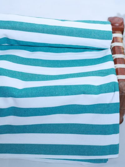 Chennimalai Sona Double Cot Cotton Hospital Bedsheet ( Green / White ) / ( 90 X 108 Inches / 7.5 X 9 Feet)