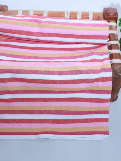 Chennimalai Sona Cotton Hospital Bedsheet ( Red / Pink / Peach / White ) / (60 X 90 Inches / 5 X 7.5 Feet)