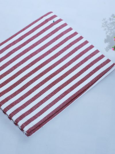 Chennimalai Cotton Stripe Hospital Bedsheet ( Red / White ) / (60 X 90 Inches / 5 X 7.5 Feet)