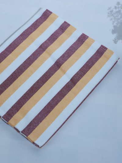 Chennimalai Sona Double Cot Cotton Hospital Bedsheet ( Maroon / PEach / White ) / ( 90 X 108 Inches / 7.5 X 9 Feet)