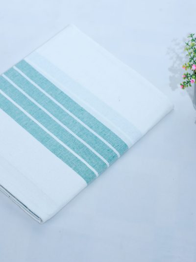 Chennimalai Chathrukan Hospital Bedsheet ( White / Green ) / (60 X 90 Inches / 5 X 7.5 Feet)